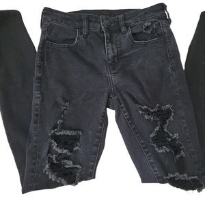 American Eagle Size 4 black next level stretch skinny jeans
